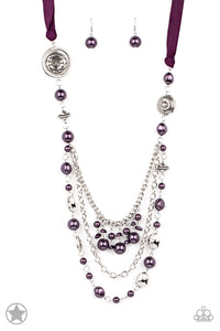 All The Trimmings - Purple Ribbon Blockbuster Necklace - The Jazzy T Collections