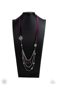 All The Trimmings - Purple Ribbon Blockbuster Necklace - The Jazzy T Collections