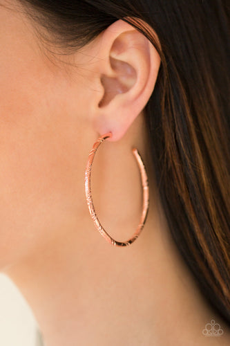 A Double Take - Copper Hoop Earrings - The Jazzy T Collections