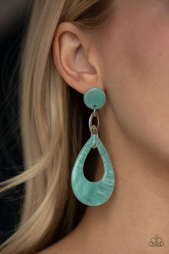 Beach Oasis - Blue Acrylic Earrings - The Jazzy T Collections