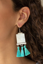 Load image into Gallery viewer, Tassel Retreat - Blue &amp; White Shell Earrings - The Jazzy T Collections
