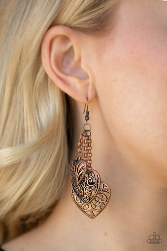 Once Upon A Heart - Copper Earrings - The Jazzy T Collections