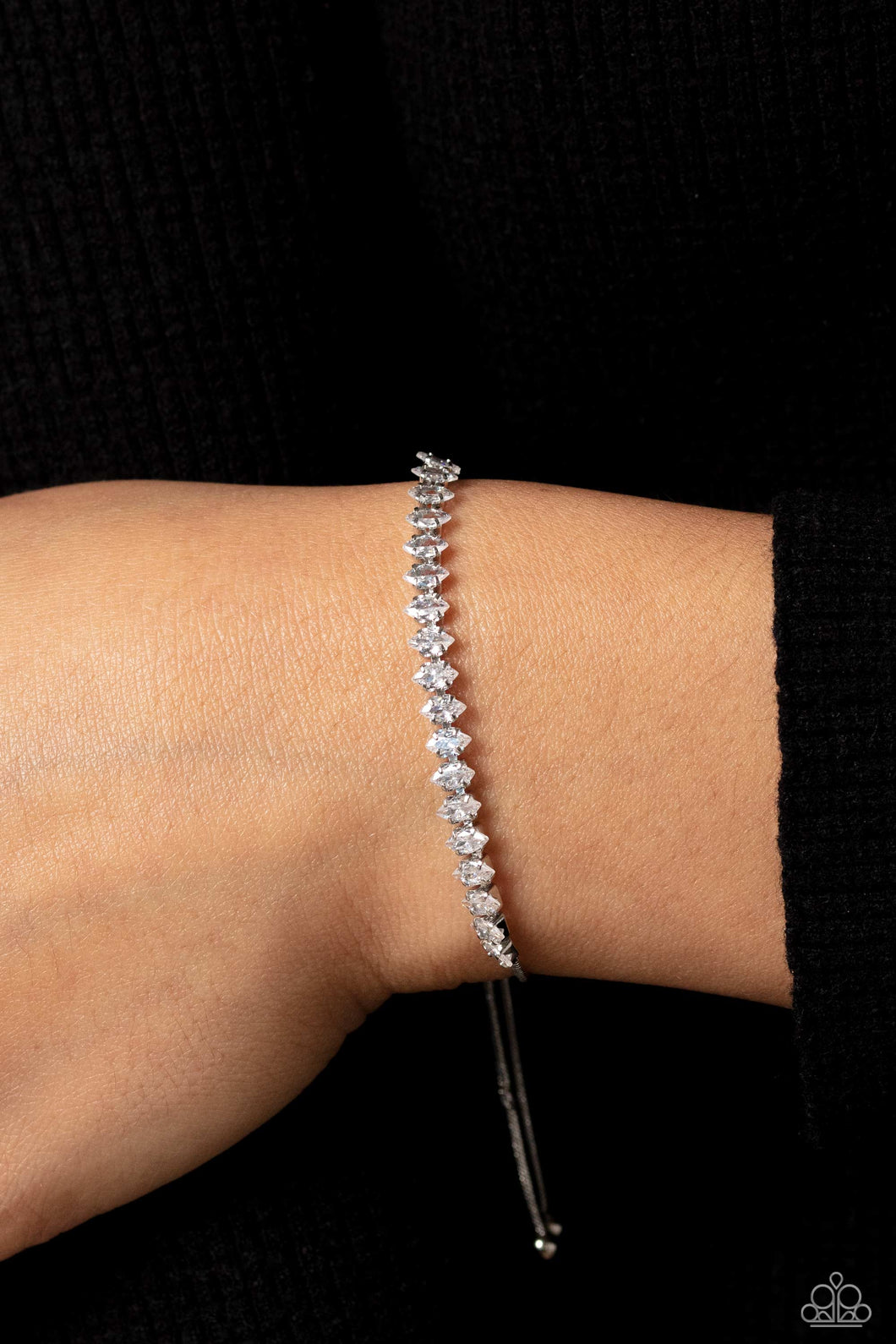 Dynamic Diamonds - White Rhinestone Bracelet - The Jazzy T Collections