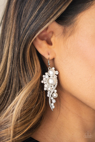 High-End Elegance - White Pearl Earrings - The Jazzy T Collections