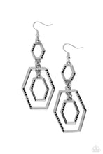 Load image into Gallery viewer, Geometric Maven - Black Rhinestone Earrings - The Jazzy T Collections
