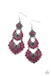 All For The GLAM - Pink Rhinestone Earrings - The Jazzy T Collections