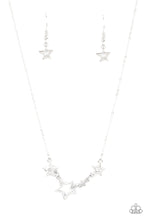 Load image into Gallery viewer, Proudly Patriotic - White Rhinestone Star Necklace - The Jazzy T Collections
