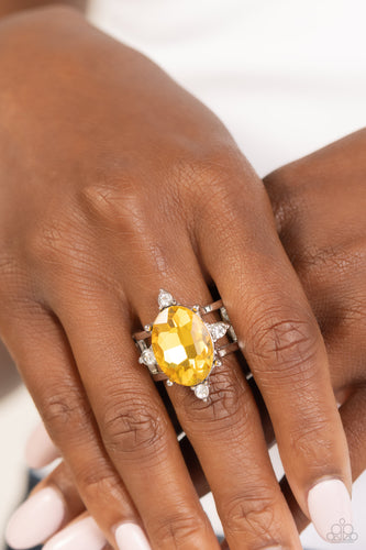 Sensational Sparkle - Yellow Rhinestone Ring - The Jazzy T Collections