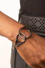 Load image into Gallery viewer, Scope of Expertise - Black Gunmetal &amp; Rhinestone Bracelet - The Jazzy T Collections
