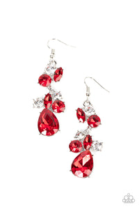 Rhinestone Reveler - Red Rhinestone Earrings - The Jazzy T Collections