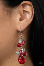 Load image into Gallery viewer, Rhinestone Reveler - Red Rhinestone Earrings - The Jazzy T Collections
