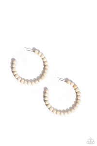 Rural Retrograde - White Stone Hoop Earrings - The Jazzy T Collections