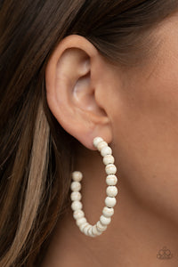 Rural Retrograde - White Stone Hoop Earrings - The Jazzy T Collections