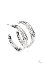 Load image into Gallery viewer, CONTOUR de Force - Silver Hoop Earrings - The Jazzy T Collections
