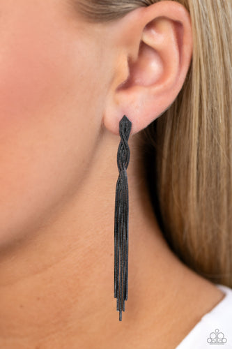 Ropin Rodeo Queen - Black Snake Chain Earrings - The Jazzy T Collections