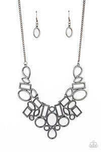 Geometric Grit - Black Gunmetal Necklace - The Jazzy T Collections