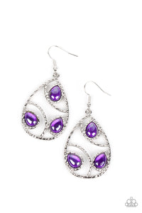 Send the BRIGHT Message - Purple Teardrop Earrings - The Jazzy T Collections