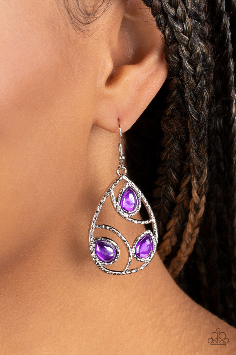 Send the BRIGHT Message - Purple Teardrop Earrings - The Jazzy T Collections