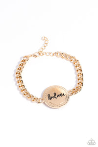 Hope and Faith - Gold "believe"  Bracelet - The Jazzy T Collections