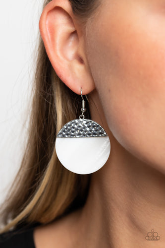 SHELL Out - White & Silver Earrings - The Jazzy T Collections