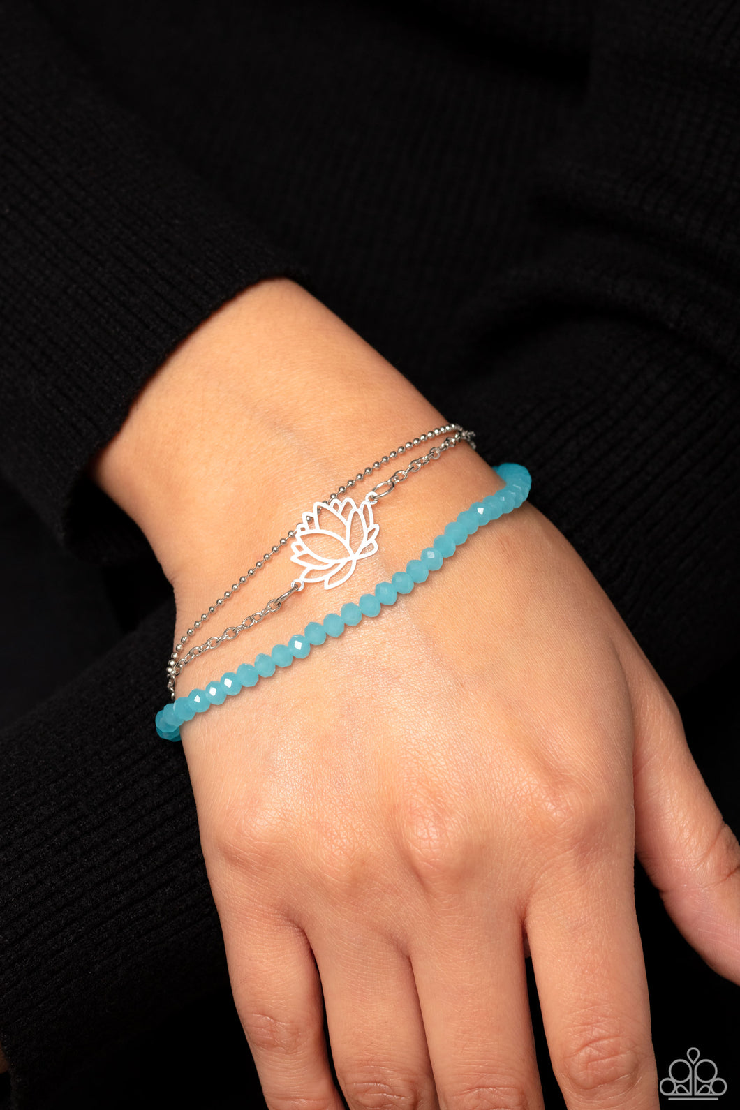 Stretchy Bracelets - Paparazzi A LOTUS Like This - Blue Lotus Bracelet - The Jazzy T Collections Paparazzi jewelry image