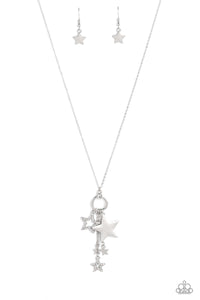 Starry Statutes - White Rhinestone Star Necklace - The Jazzy T Collections