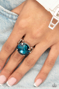 Pronged Powerhouse - Blue Rhinestone Ring - August 2023 Fashion Fix - The Jazzy T Collections