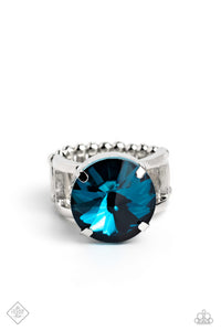 Pronged Powerhouse - Blue Rhinestone Ring - August 2023 Fashion Fix - The Jazzy T Collections