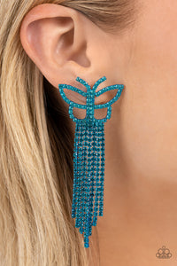 Billowing Butterflies - Blue Rhinestone Earrings - July 2023 Life Of The Party - The Jazzy T Collections