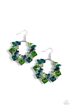 Load image into Gallery viewer, Wreathed in Watercolors - Green &amp; Blue Earrings - The Jazzy T Collections
