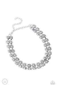 Glistening Gallery - White Rhinestone Necklace - The Jazzy T Collections