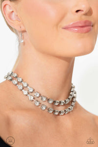 Glistening Gallery - White Rhinestone Necklace - The Jazzy T Collections