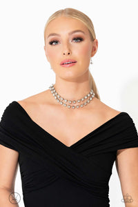 Glistening Gallery - White Rhinestone Necklace - The Jazzy T Collections