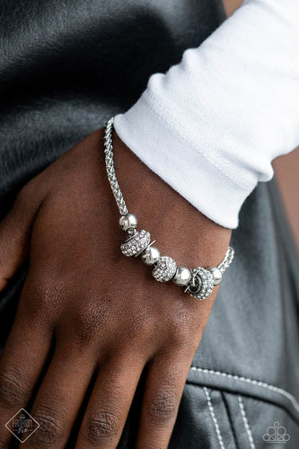 Draped Dedication - White Rhinestone Bracelet - The Jazzy T Collections