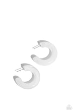 Load image into Gallery viewer, Glassy GAZE - White Hoop Earrings - The Jazzy T Collections
