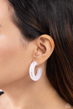 Load image into Gallery viewer, Glassy GAZE - White Hoop Earrings - The Jazzy T Collections
