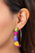 Load image into Gallery viewer, Geometric Gamer - Pink Hoop Earrings - The Jazzy T Collections
