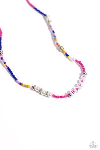 Happy to See You - Pink "Happy" Necklace - The Jazzy T Collections