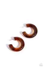 Load image into Gallery viewer, Glassy GAZE - Brown Acrylic Hoop Earrings - The Jazzy T Collections
