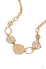 Load image into Gallery viewer, Asymmetrical Attention - Gold &amp; Rhinestone Necklace - The Jazzy T Collections
