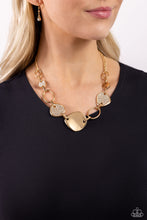 Load image into Gallery viewer, Asymmetrical Attention - Gold &amp; Rhinestone Necklace - The Jazzy T Collections
