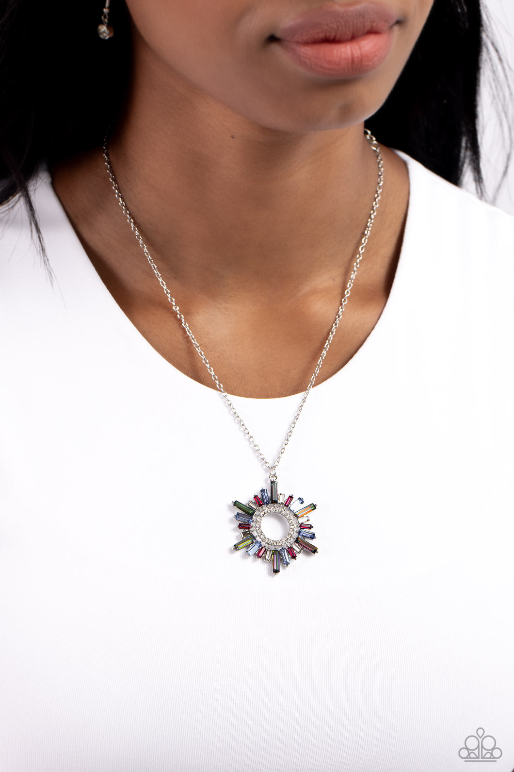 Enigmatic Edge - Multi Rhinestone Necklace - The Jazzy T Collections