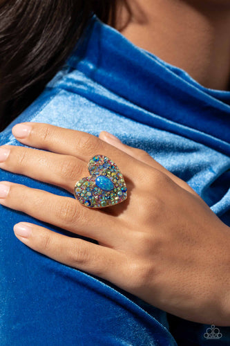 Bejeweled Beau - Blue Heart Ring - The Jazzy T Collections