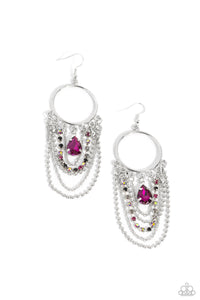 Cascading Clash - Multi Rhinestone Earrings - The Jazzy T Collections