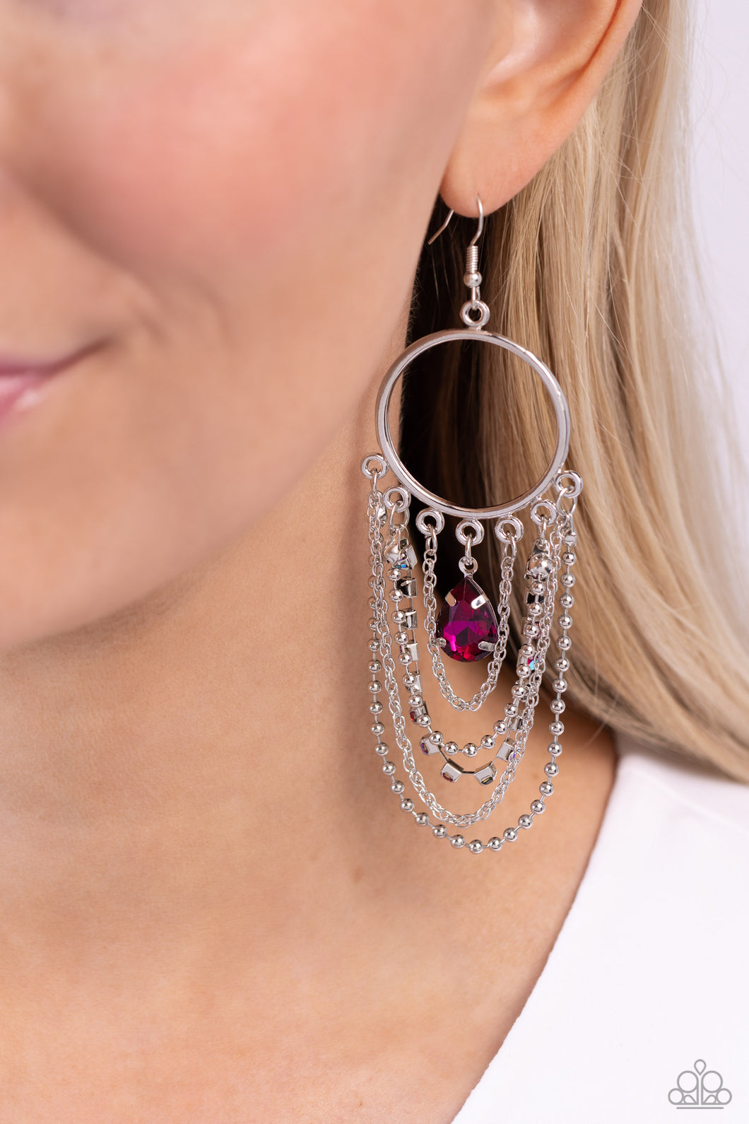 Cascading Clash - Multi Rhinestone Earrings - The Jazzy T Collections