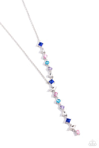 Diagonal Daydream - Multi Rhinestone Necklace - The Jazzy T Collections