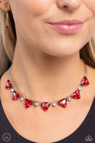 Strands of Sass - Red Rhinestone Necklace - The Jazzy T Collections