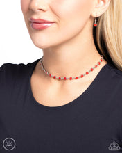 Load image into Gallery viewer, Dancing Dalliance - Red Choker Necklace Paparazzi Accessories
