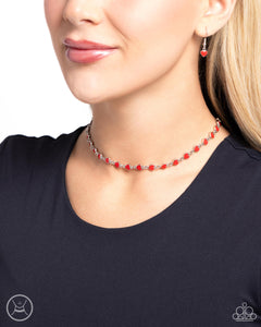 Dancing Dalliance - Red Choker Necklace Paparazzi Accessories