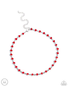 Dancing Dalliance - Red Choker Necklace Paparazzi Accessories